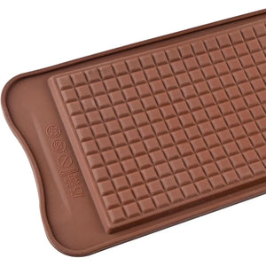 1CavityMicroSquareGridChocolateBarSiliconeMould_1 - Bakeyy.com