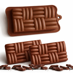 1CavityWovenChocolateBarSiliconeMould - Bakeyy.com