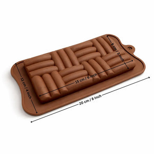 1CavityWovenChocolateBarSiliconeMould_1 - Bakeyy.com