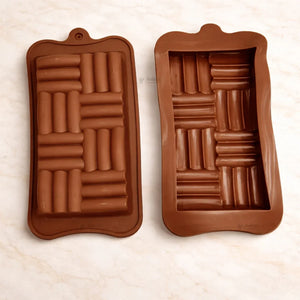 1CavityWovenChocolateBarSiliconeMould_2 - Bakeyy.com
