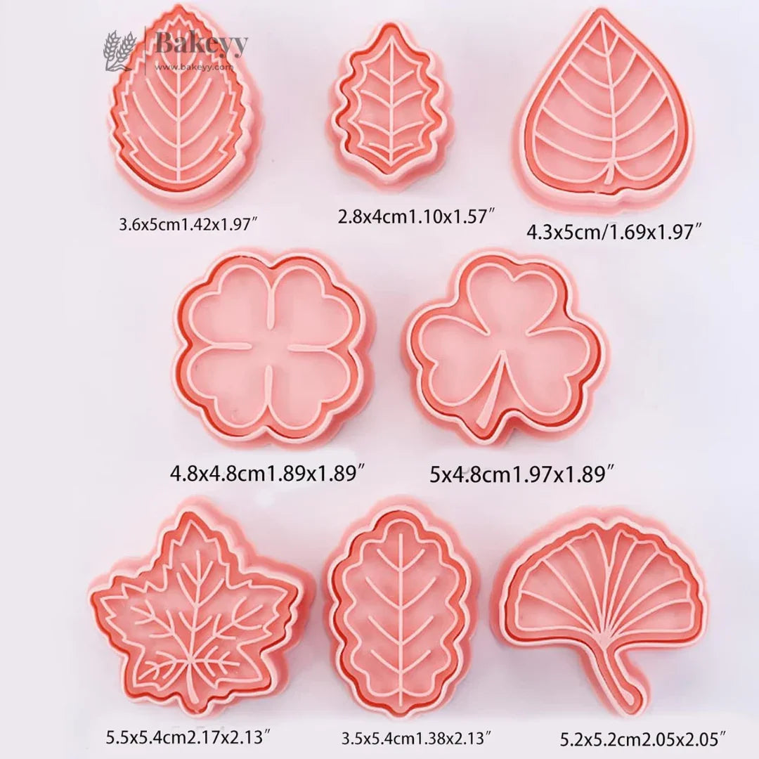 1Leaf_Design_Cookie_Cutter_Embosser_Set_8_Piece - Bakeyy.com