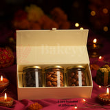 Cream Printed Hamper Box with 3 PET Jars| 1 Piece