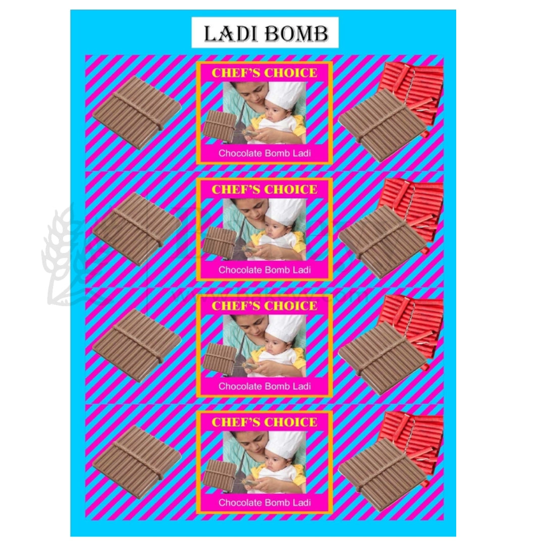 Chocolate Bomb Ladi Diwali Sticker | Pack of 10 Sheets