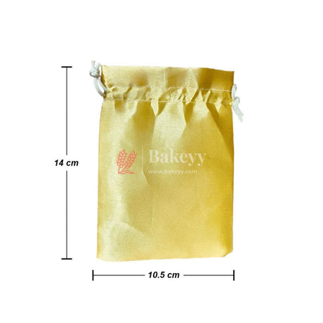 10x14 CM| Elegant Gold Drawstring Gift Bag | Drawstring Bags - Bakeyy.com - India - 10x14 CM| Elegant Gold Drawstring Gift Bag | Drawstring Bags - Pack Of 50 / 4x6 Inch