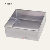 4 inch Aluminum Square Cake Pan Mould Tin - Bakeyy.com - India - 4 inch Aluminum Square Cake Pan Mould Tin - Default Title