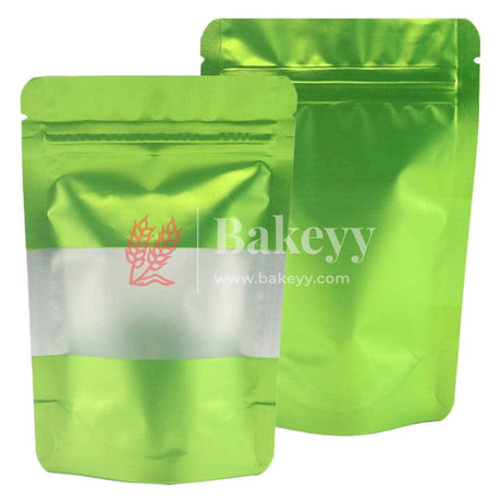 500 gm | Zip Lock Pouch |Green Color With Window | 16x23 CM | Standing Pouch | 110 GSM | - Bakeyy.com - India - 500 gm | Zip Lock Pouch |Green Color With Window | 16x23 CM | Standing Pouch | 110 GSM | - Pack Of 50 / 16x23 cm / 500 gm