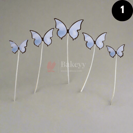 10 pcs butterfly Birthday Cake Topper| decoration Toppers| Bday Decorations Items | - Bakeyy.com - India - 10 pcs butterfly Birthday Cake Topper| decoration Toppers| Bday Decorations Items | - Color 1