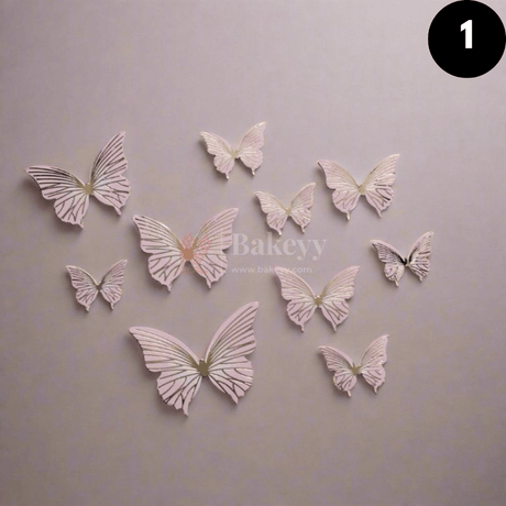 10 pcs shiny butterfly Birthday Cake Topper| decoration Toppers| Bday Decorations Items | - Bakeyy.com - India - 10 pcs shiny butterfly Birthday Cake Topper| decoration Toppers| Bday Decorations Items | - Pink