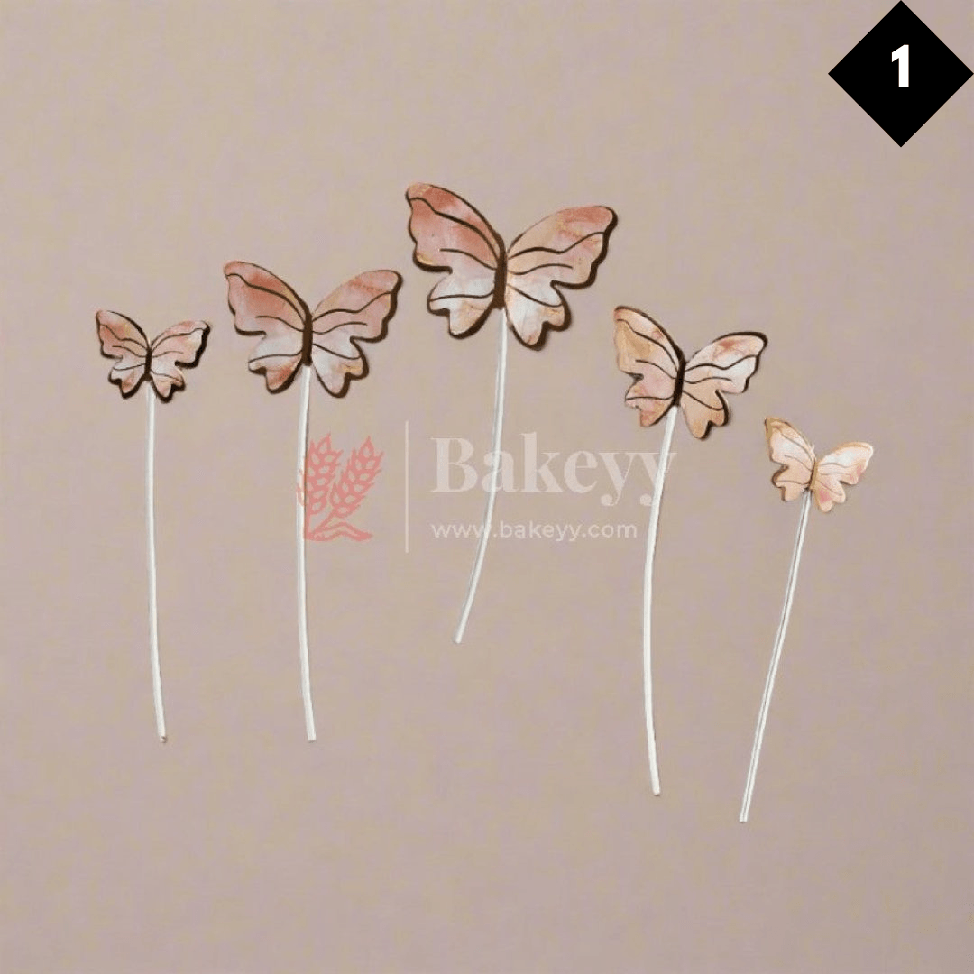 10 pcs shiny butterfly Birthday Cake Topper| decoration Toppers| Bday Decorations Items | - Bakeyy.com - India - 10 pcs shiny butterfly Birthday Cake Topper| decoration Toppers| Bday Decorations Items | - Color 1