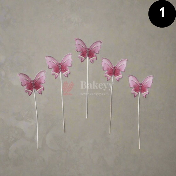 10 pcs shiny butterfly Birthday Cake Topper| decoration Toppers| Bday Decorations Items | - Bakeyy.com