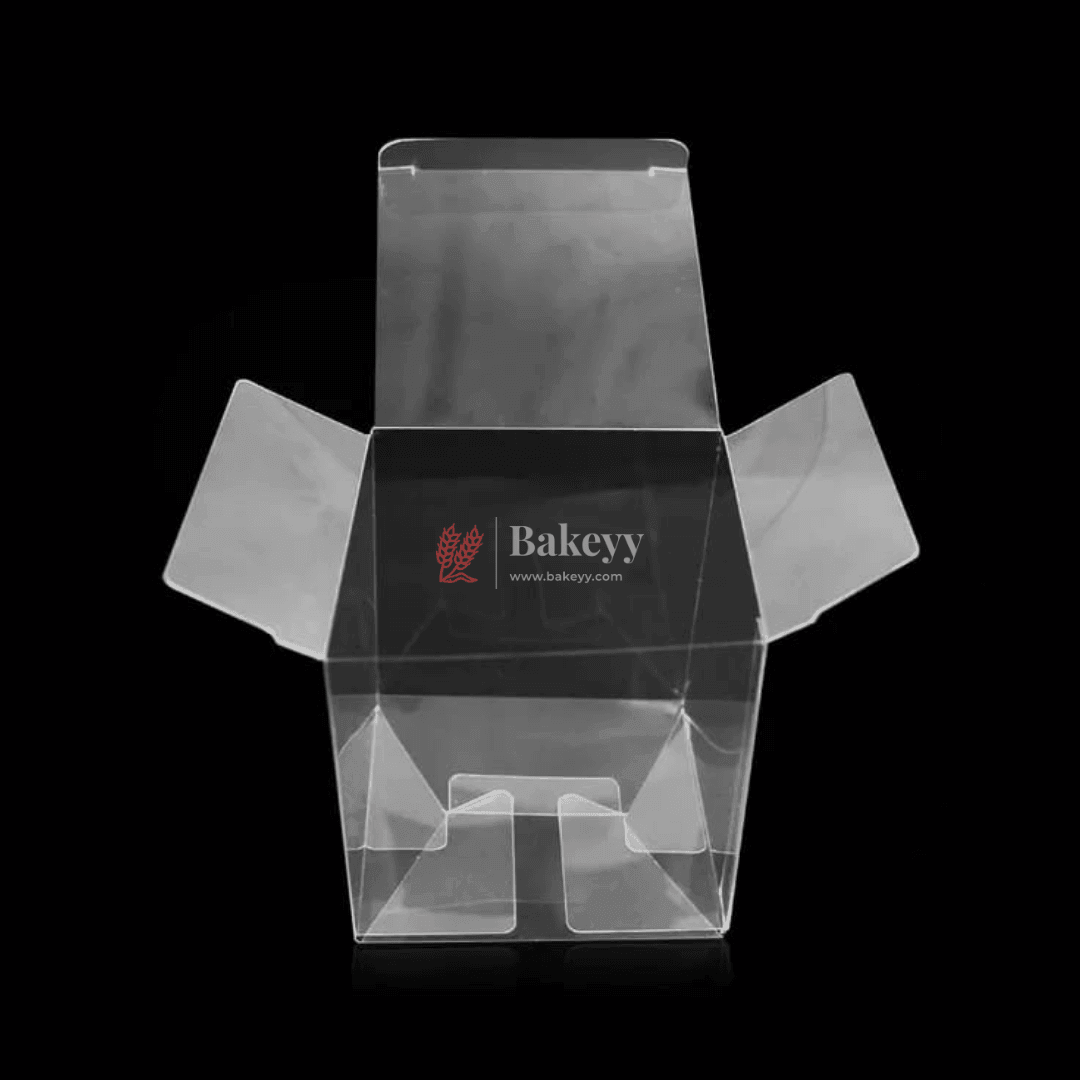 7x7x7 cm || PVC Transparent Foldable Cube Gift Boxes || Pack of 10 || Premium Transparent Packaging for Gifts, Treats, and Keepsakes|| - Bakeyy.com - India - {{ variant.name }}