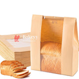31x12x9 CM Paper Bread Bags | Sourdough Bread Bags | Full Window | Pack Of 50