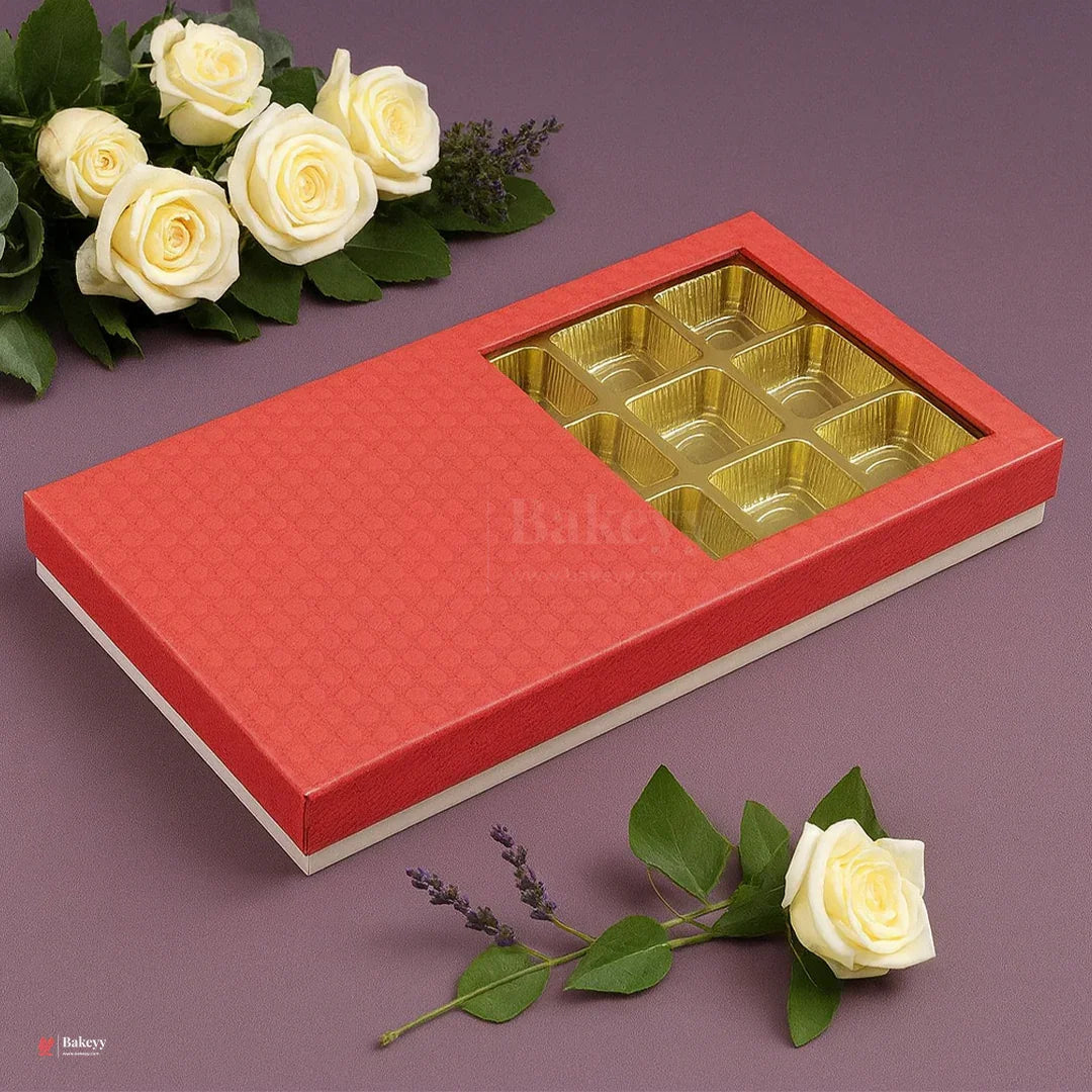 18 Cavity Hard Chocolate Box | Red Colour