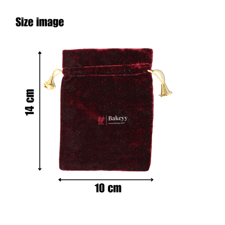 10x14 cm | Velvet Drawstring Potli Bag | Brown Colour | Pack of 10 | Luxurious Gift & Storage Pouch | - Bakeyy.com - India - 10x14 cm | Velvet Drawstring Potli Bag | Brown Colour | Pack of 10 | Luxurious Gift & Storage Pouch | - Default Title