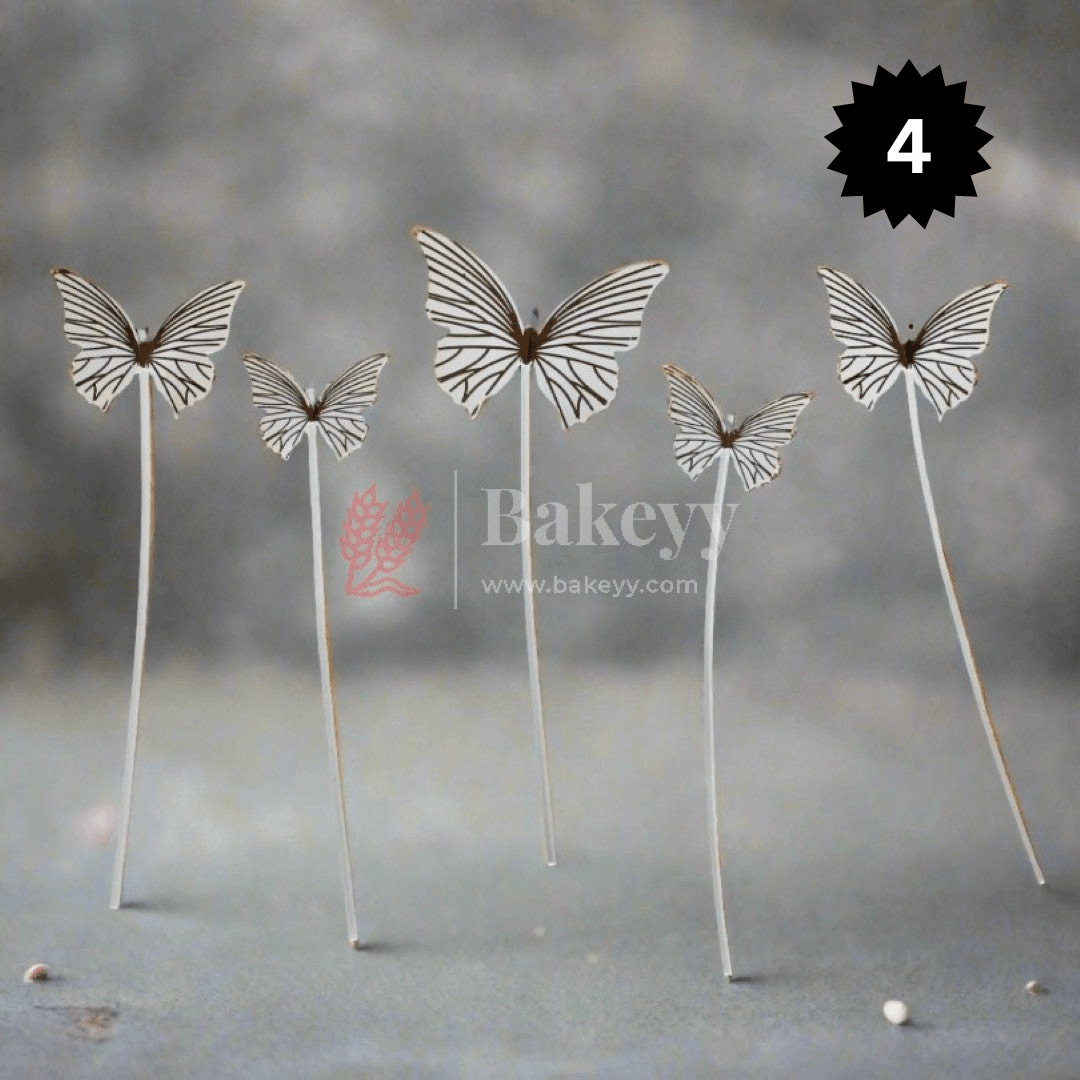 10 pcs shiny butterfly Birthday Cake Topper| decoration Toppers| Bday Decorations Items | - Bakeyy.com - India - 10 pcs shiny butterfly Birthday Cake Topper| decoration Toppers| Bday Decorations Items | - White