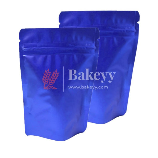 250 gm | Zip Lock Pouch | Royal Blue Color Without Window | 13.5x22 CM | Standing Pouch - Bakeyy.com
