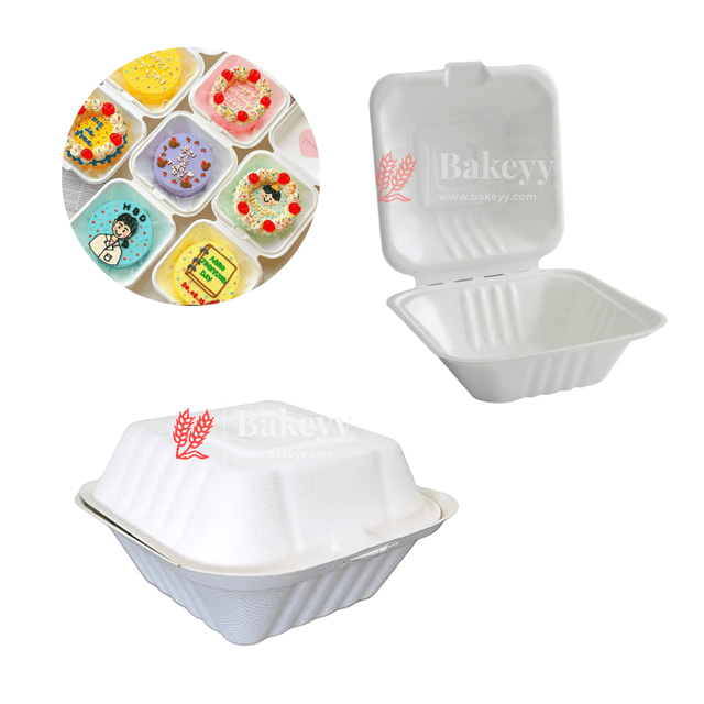 6x6x3.5cm |Bento Cake Box | Pack of 50 | Eco-Friendly Packaging for Mini Cakes and Desserts| Birthday Cake boxes | - Bakeyy.com - India - 6x6x3.5cm |Bento Cake Box | Pack of 50 | Eco-Friendly Packaging for Mini Cakes and Desserts| Birthday Cake boxes | - Default Title