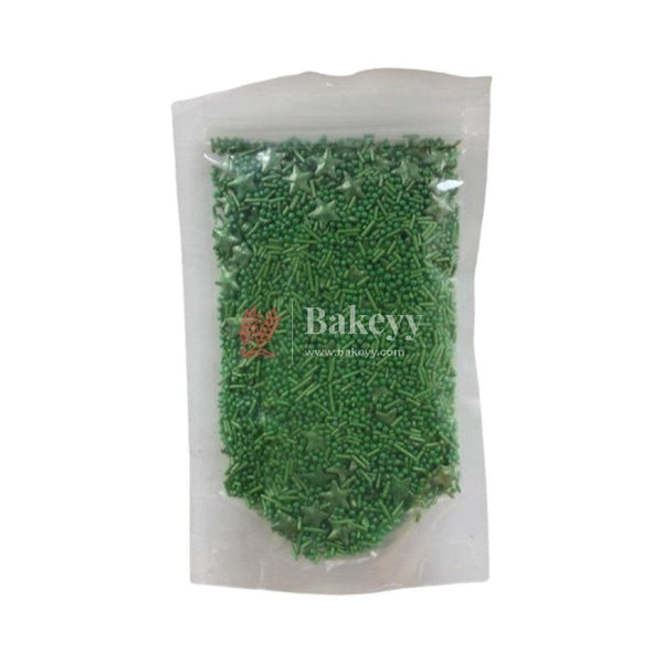 Green Colour Mixed Sprinklers | 100g | Sugar Balls - Bakeyy.com