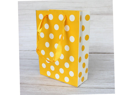 Paper Bag Polka Dot Yellow Colour | Pack of 10 - Bakeyy.com - India - Paper Bag Polka Dot Yellow Colour | Pack of 10 - Default Title