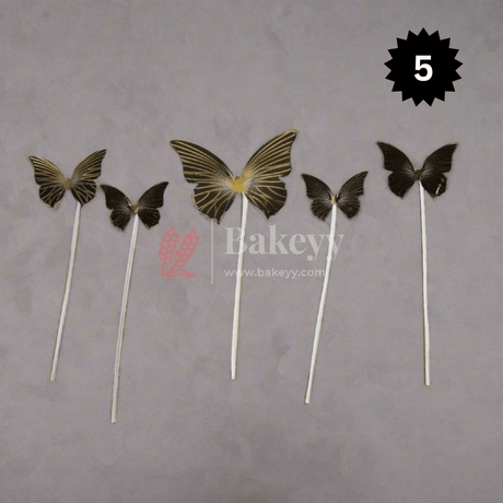 10 pcs shiny butterfly Birthday Cake Topper| decoration Toppers| Bday Decorations Items | - Bakeyy.com - India - 10 pcs shiny butterfly Birthday Cake Topper| decoration Toppers| Bday Decorations Items | - Black