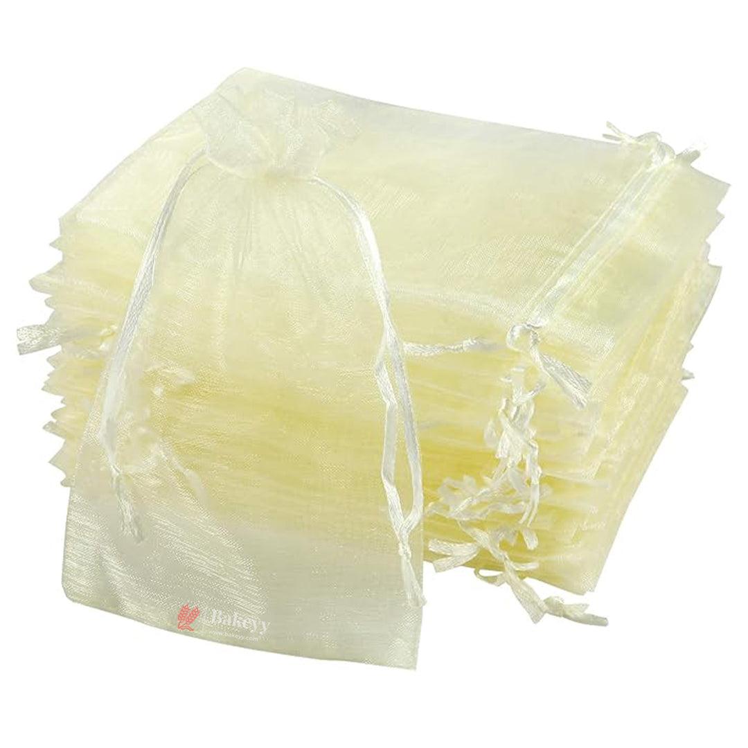 10x15cm | Organza Potli Bags | Light Yellow Colour | Candy Bag | Pack of 99 - Bakeyy.com - India - 10x15cm | Organza Potli Bags | Light Yellow Colour | Candy Bag | Pack of 99 - Default Title