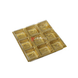 9 Cavity Gold Tray With Transparent Lid Cap  |PACK OF 10|