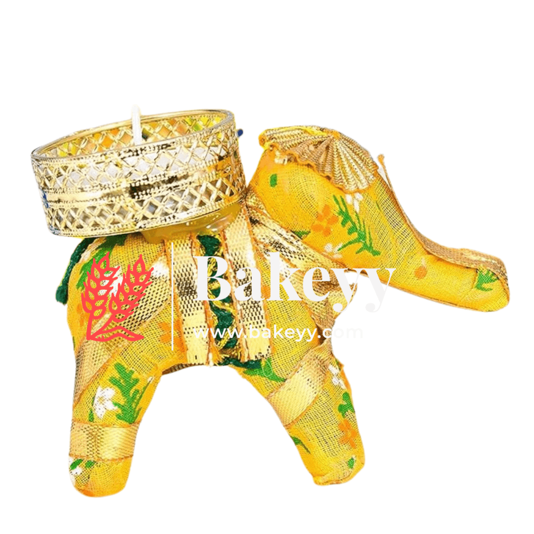 The Majestic Elephant Diya (Pack 4) - Bakeyy.com - India - The Majestic Elephant Diya (Pack 4) - Yellow