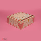 24cm | Elegant Pichwai Square Pink Design Themed Gift Box | Pack of 1