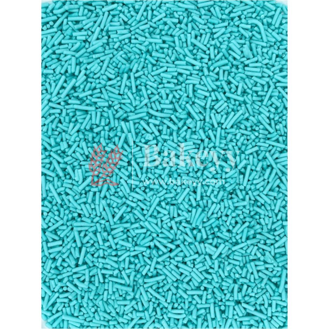 Aqua Blue Color Vermicelli Sprinklers - Bakeyy.com - India - Aqua Blue Color Vermicelli Sprinklers - 100 gm / Aqua Blue