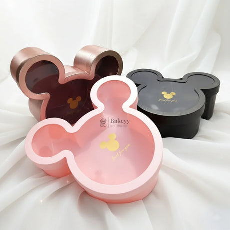 Mickey-Shaped Premium Gift Box with Transparent Lid l Pack of 1 - Bakeyy.com - India - Mickey-Shaped Premium Gift Box with Transparent Lid l Pack of 1 - Pink 599.00