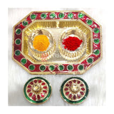 Plastic Kumkum Holder Stone Decorated 2-in-1 Haldi/Kumkum Holder- 2 - Bakeyy.com - India - Plastic Kumkum Holder Stone Decorated 2-in-1 Haldi/Kumkum Holder- 2 - Default Title