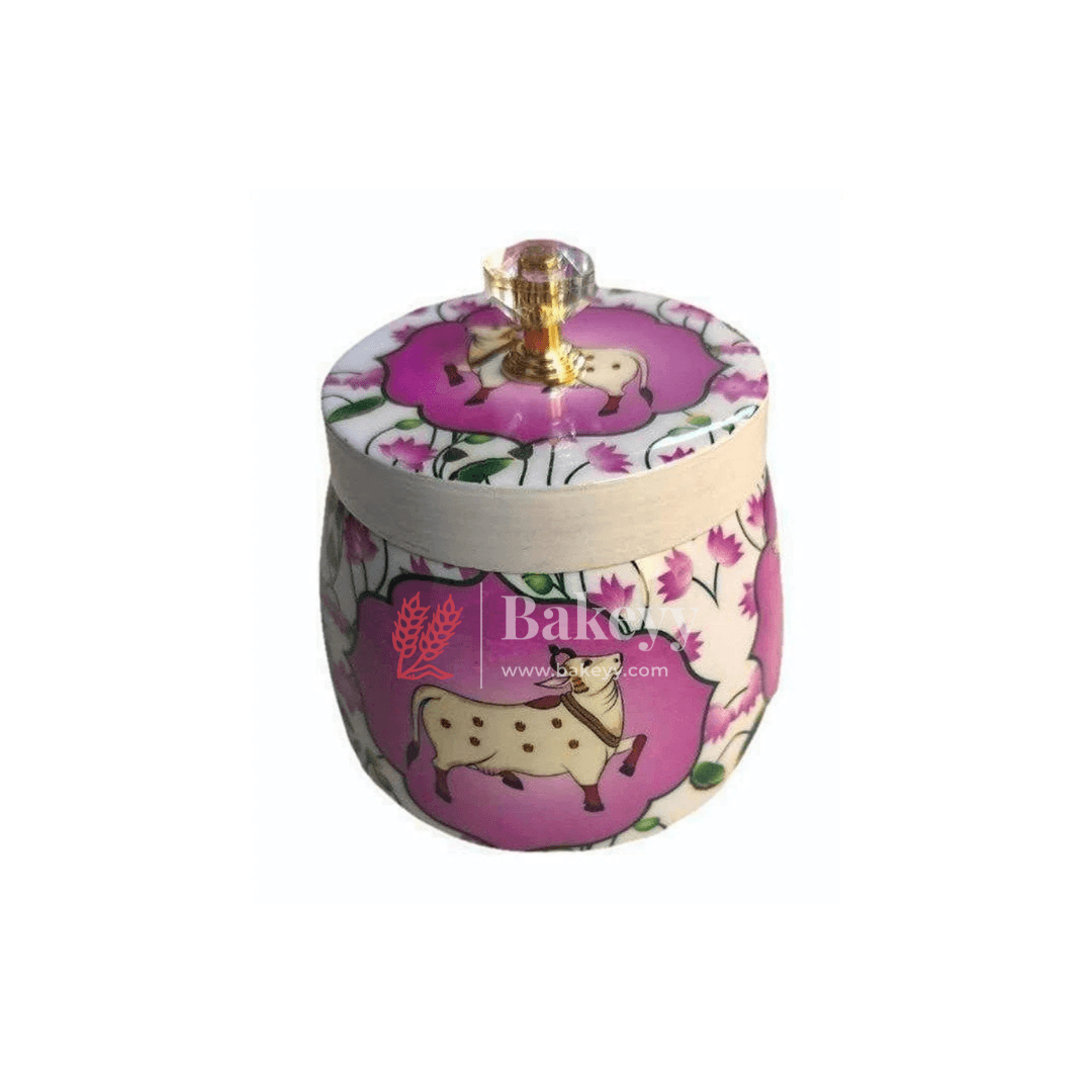 Dry Fruit Jar for Gifting | Designed Jar | Cow Print |