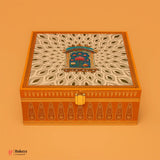 24x24x9cm | Premium Decorative Square Gift Box with Golden Satin Lining | Pack of 1