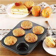 6 Slot Tray Cup Muffin Pan Tins Mould | Baking Cupcake | Non-Stick Mould | Reusable Tray Pan Mould | Non-Stick (Black) - Bakeyy.com - India - 6 Slot Tray Cup Muffin Pan Tins Mould | Baking Cupcake | Non-Stick Mould | Reusable Tray Pan Mould | Non-Stick (Black) - Default Title