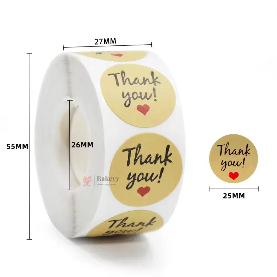 1 Inch Kraft Theme Thank You Stickers
