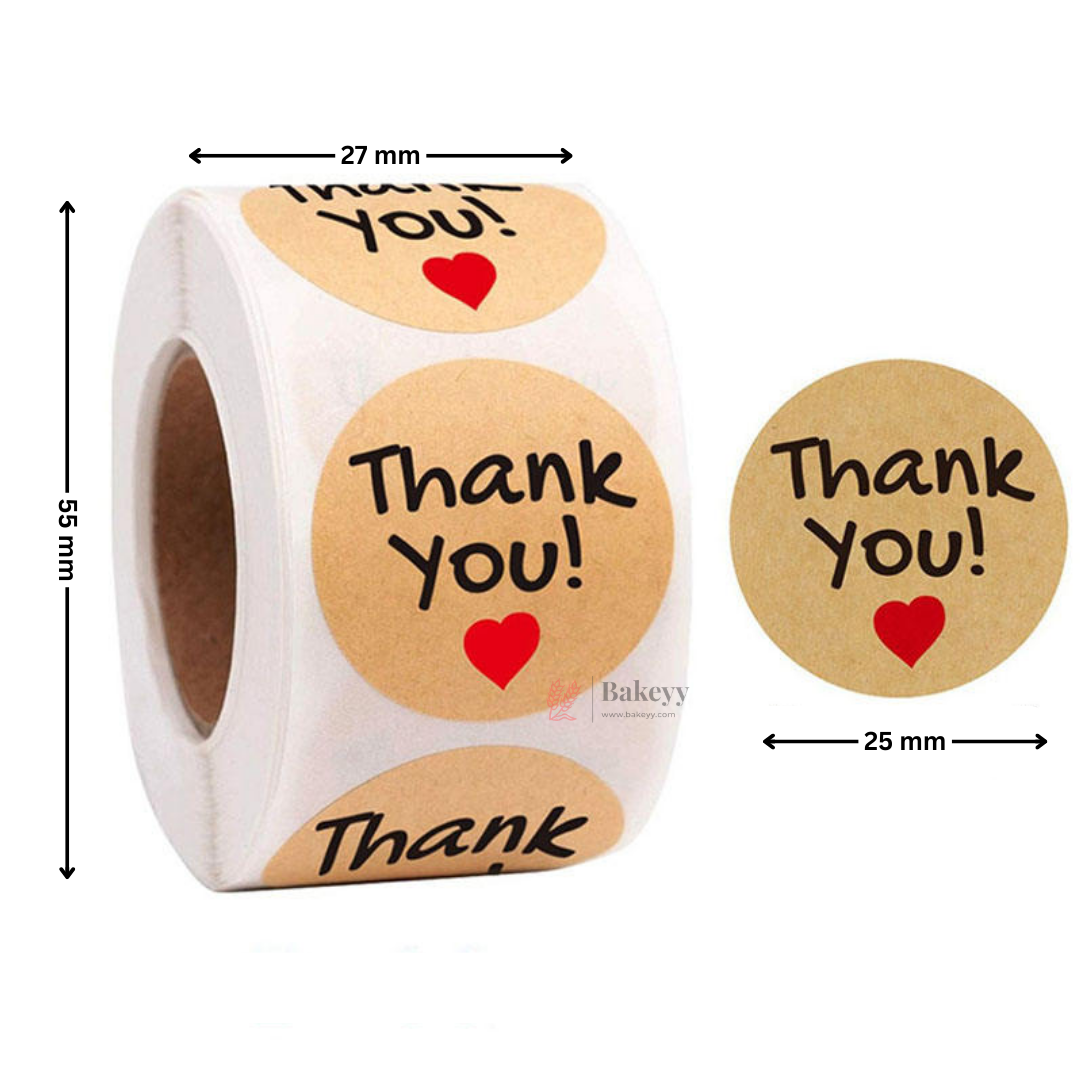 1 Inch Kraft Theme Thank You Stickers