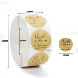 1 Inch Kraft Theme Thank You Stickers