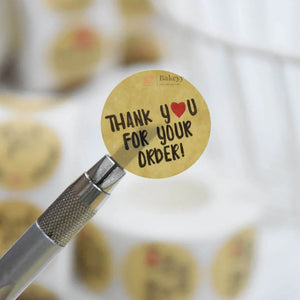 1 Inch Kraft Theme Thank You Stickers