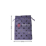Purple With Silver Dots Premium Colour Jute Potli Bags | Pack Of 10