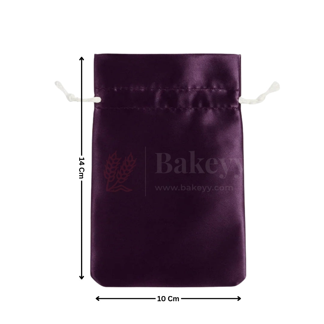 Dark Purple Satin Potli Bags | Pack of 25
