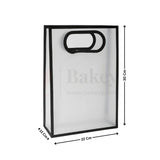 Transparent Gift Bag - Black | Oval‑Cut Handle| Pack Of 12