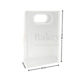 Transparent Gift Bag - White | Oval‑Cut Handle| Pack Of 12