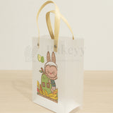 Labubu Print Transparent Bag with Brown Handles| Random Labubu Prints | Pack of 12