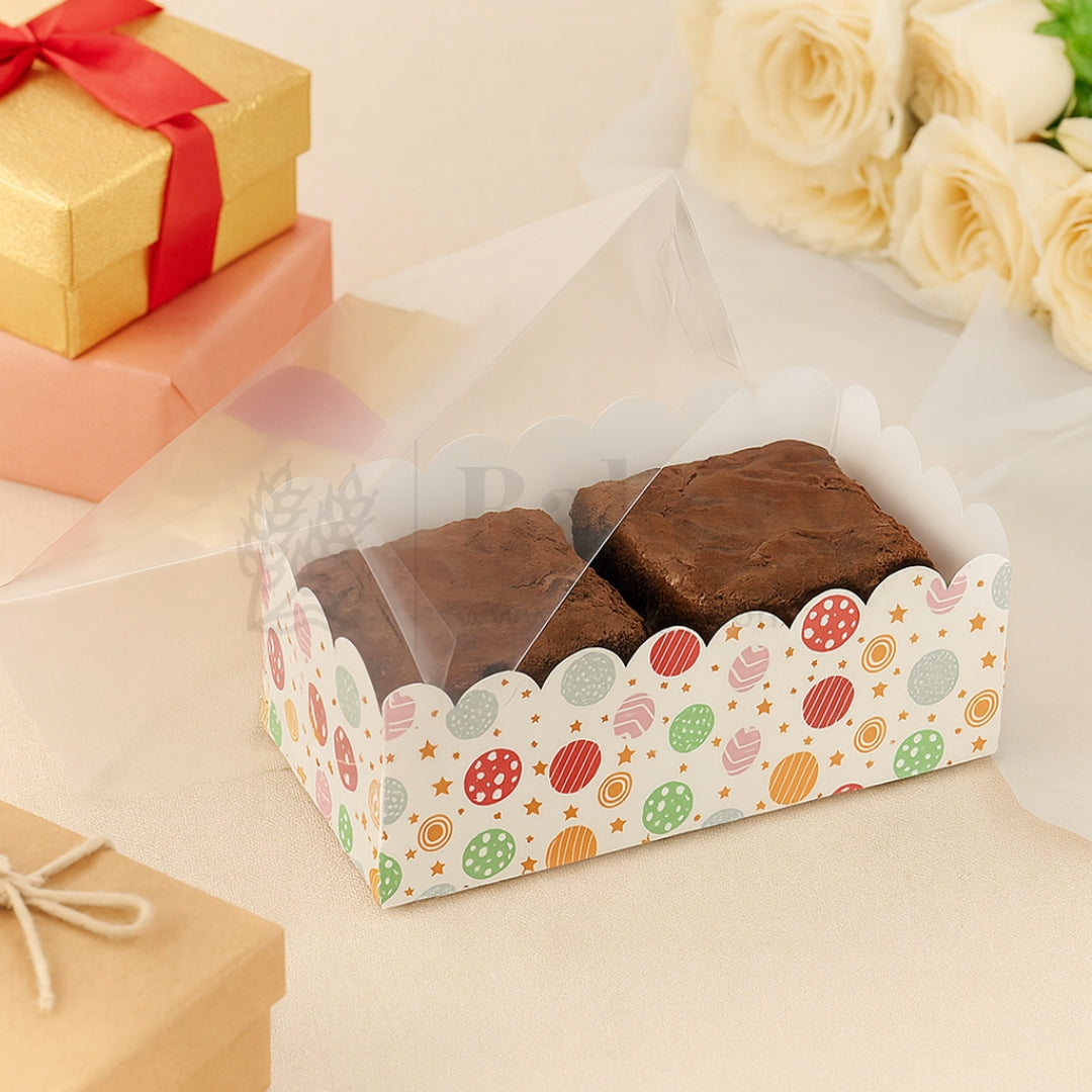 Cute Lollipop Print 2 Brownie Box With Lid | Pack of 50