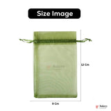 Olive Green Organza Potli Bags