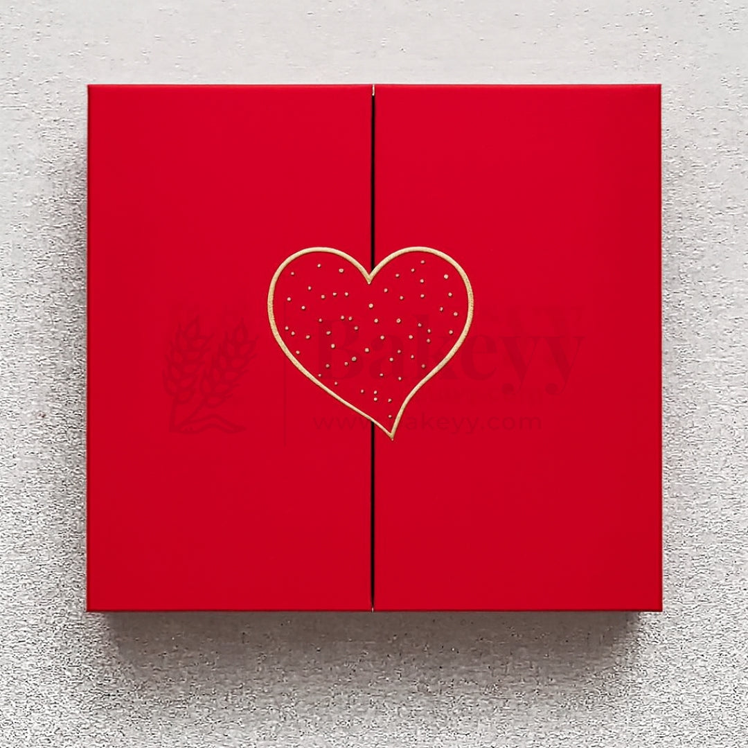 Red Colour Folding Gift Box with Heart| 1 Piece