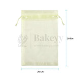 Cream Organza Potli Bag | Drawstring Bags