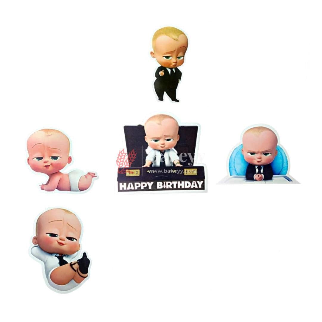 6pcs Baby Boss Boy theme Birthday Cake Topper| Cupcake Toppers| Bday Decorations Items - Bakeyy.com - India - 6pcs Baby Boss Boy theme Birthday Cake Topper| Cupcake Toppers| Bday Decorations Items - Default Title