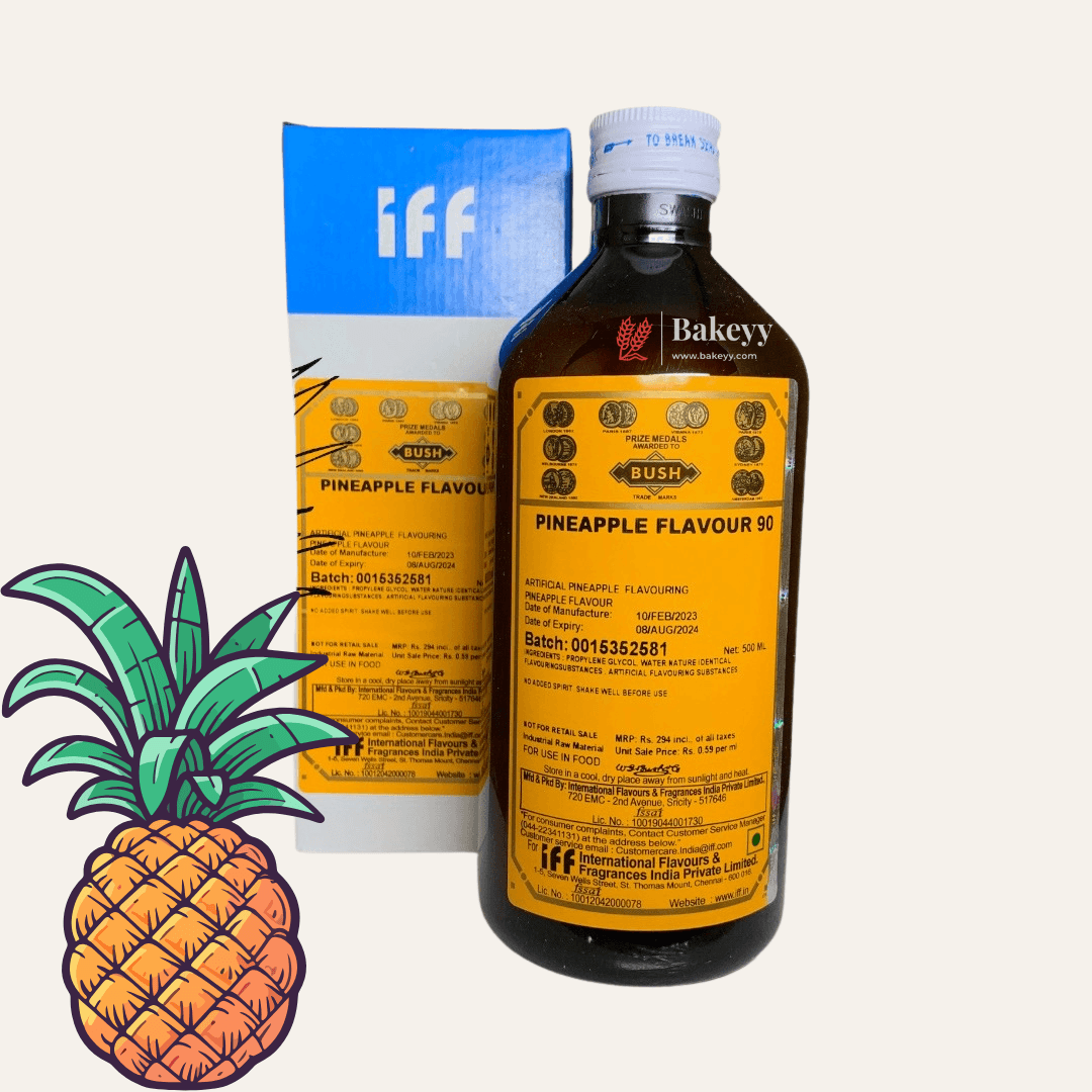 IFF Bush Pineapple Flavour 90 | Essence| Pineapple essence for cakes| 500Ml - Bakeyy.com - India - IFF Bush Pineapple Flavour 90 | Essence| Pineapple essence for cakes| 500Ml - Default Title