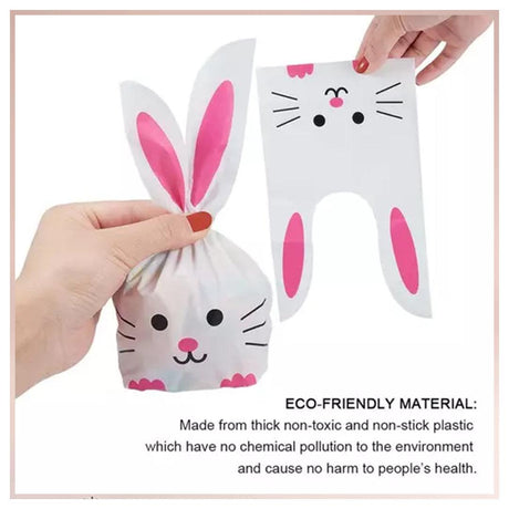 Rabbit Ear Candy Gift Bags Cute Plastic Bunny Goodie Bags Candy Bags for Kids Bunny Party Favors | Small | Pack of 50 - Bakeyy.com - India - Rabbit Ear Candy Gift Bags Cute Plastic Bunny Goodie Bags Candy Bags for Kids Bunny Party Favors | Small | Pack of 50 - Default Title